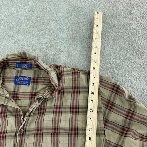 Pendleton wrinkle resistant Shirt Long Sleeve Button Down Mens L Plaid 3921 - Picture 4 of 8